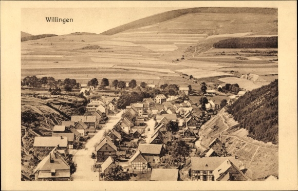 Postcard Willingen Upland in Hesse, Panorama from the place