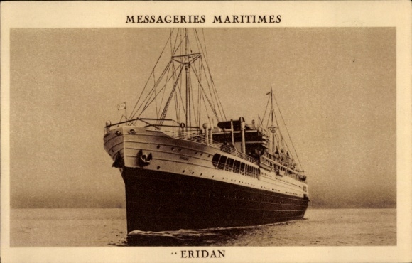 Ak Paquebot Eridan, stoomschip op zee, Messageries Maritimes, MM