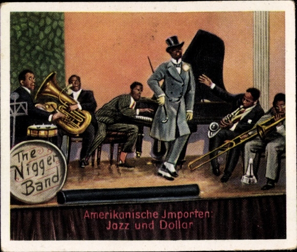 Obraz kolekcjonerski Okres powojenny nr 86, luty 1925 Amerykański import jazzu i dolarów, zespół murzyński