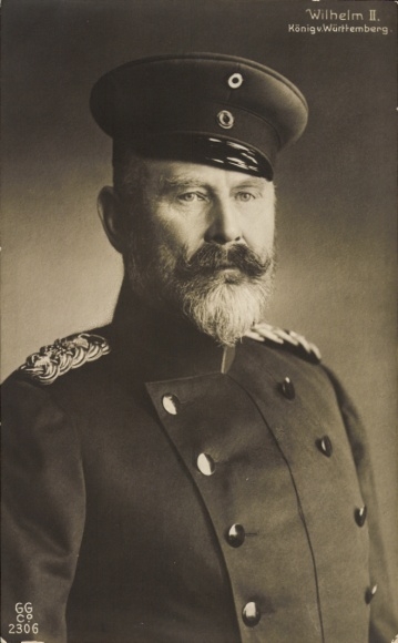 Ak Wilhelm II. König von Württemberg, Portrait in Uniform, Schirmmütze