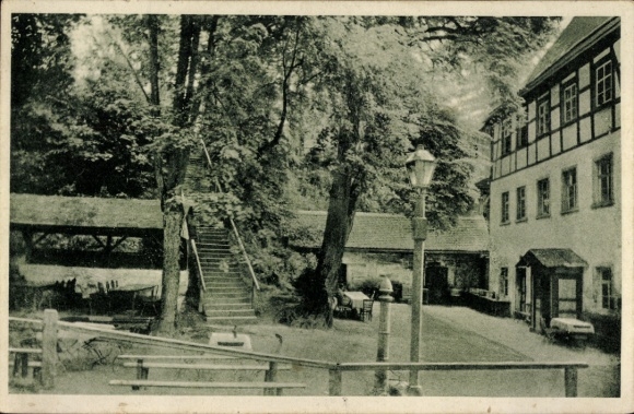 Postcard Wildbad Burgbernheim Middle Franconia Bavaria, high-altitude health resort, large garden, hall, family...