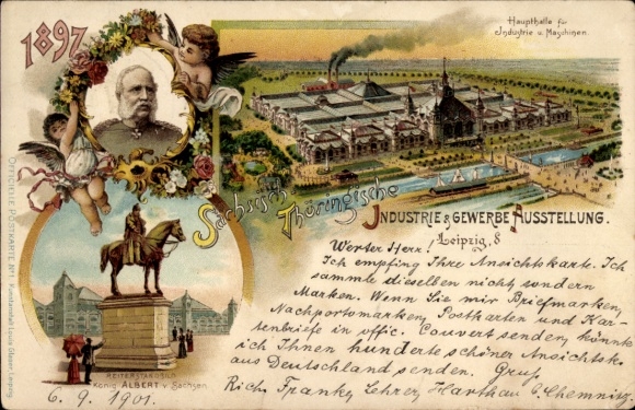 lito Leipzig w Saksonii, Saksońsko-Turyńska Wystawa Przemysłowo-Handlowa 1897, Król Saksonii