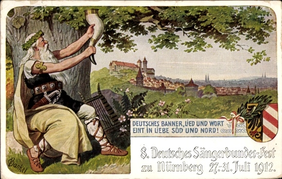 Artist Postcard Bankel, Nuremberg in Middle Franconia, 8th German Singers' Festival 1912