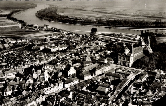 Ak Speyer am Rhein, Fliegeraufnahme