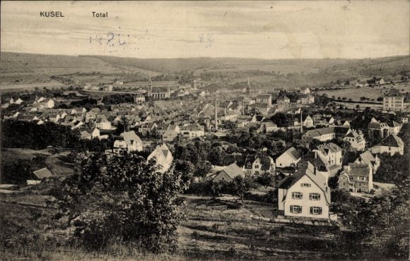 Postcard Kusel in the Palatinate, total view