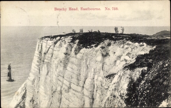Postcard Eastbourne East Sussex England, Beachy Head Lighthouse