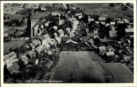 Postcard Sien an der Nahe, aerial photograph