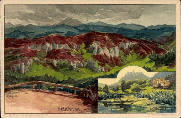 Artist Chromo-Litho Stagura, Albert, Lutherstadt Eisenach in Thuringia, Mariental, Reutervilla