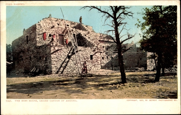 Ak Arizona USA, Grand Canyon National Park, Haus der Hopi Indianer