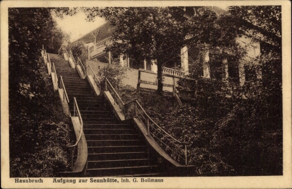 Postcard Hamburg Harburg Hausbruch, entrance to the Sennhütte