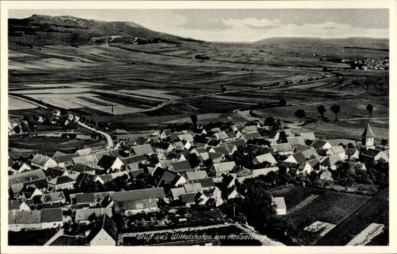 Postcard Wittelshofen am Hesselberg, aerial photograph