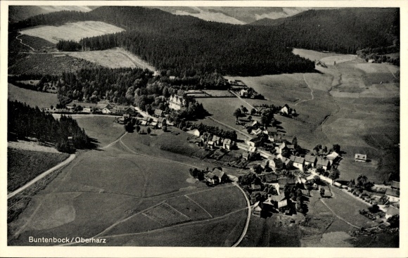 Postcard Buntenbrock Clausthal Zellerfeld, aerial photograph
