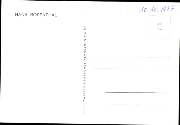 Postcard director, actor and presenter Hans Rosenthal, portrait, autograph, suit, tie