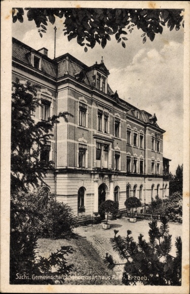 Postcard Aue in the Erzgebirge Saxony, Saxon community deaconess house