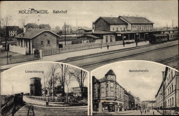 Ak Holzwickede im Ruhrgebiet, Bahnhof, Gleisseite, Unterführung, Bahnhofstraße