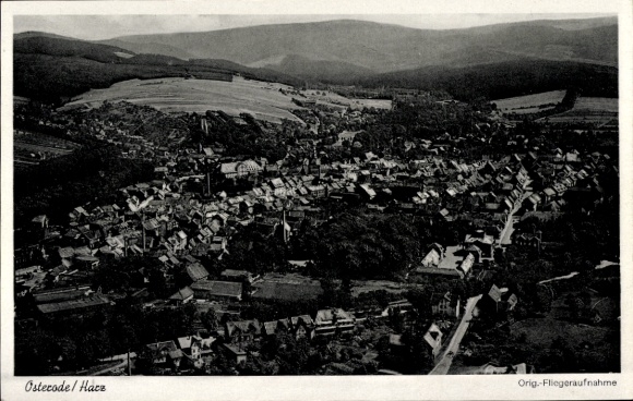 KP Osterode w Dolnej Saksonii, widok miasta, zdjęcie lotnicze
