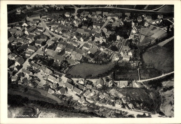 Ak Kirchheim in Unterfranken, Fliegeraufnahme