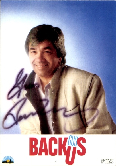 Photo singer Gus Backus, autograph