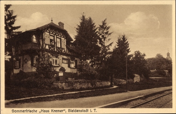 Ak Bleidenstadt Taunusstein Hessen, Sommerfrische Haus Kremer, Bahnstrecke