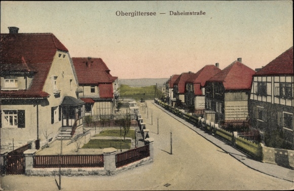 Postcard Dresden Gittersee Obergittersee, Daheimstrasse, residential buildings