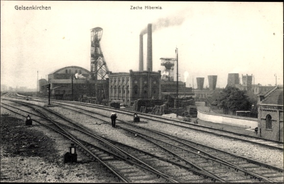 Postcard Gelsenkirchen in the Ruhr area, Hibernia colliery