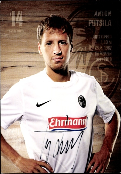 Autogrammkarte Fußballer Anton Putsila, SC Freiburg, Autogramm