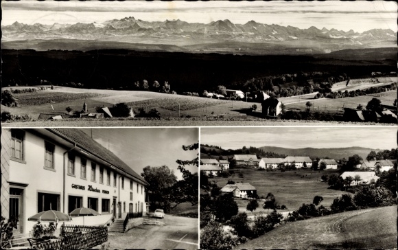 Postcard Wolpadingen near Sankt Blasien in the Black Forest, Gasthof Hirschen, partial view of the place