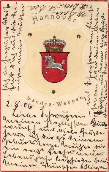 Präge Wappen Ak Hannover, Landeswappen, Krone, Pferd