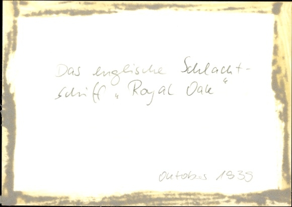 Photo Hoffmann, Heinrich, British battleship Royal Oak, October 1939