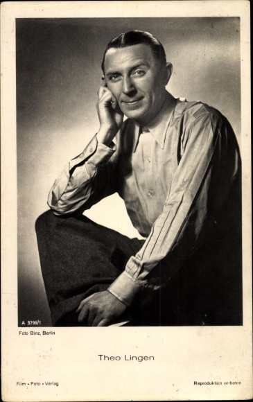 Postcard actor Theo Lingen, portrait, photo Binz A 3799/1