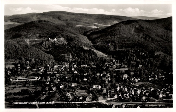 Ak Jugenheim an der Bergstraße Hessen, Fliegeraufnahme