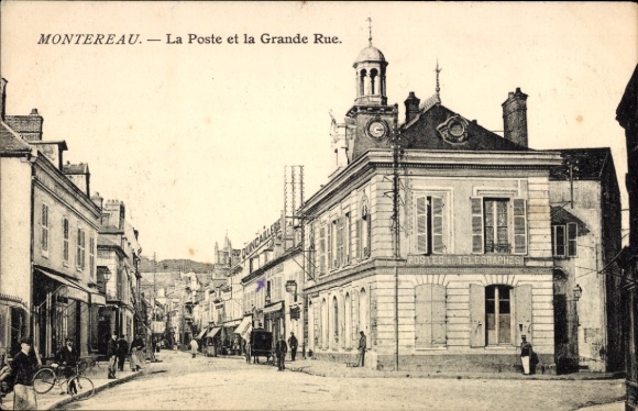 Ansichtkaart Montereau Seine et Marne, Postkantoor, Grande Rue