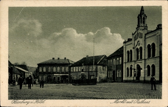 Postcard Oldenburg in Holstein, Market, Town Hall