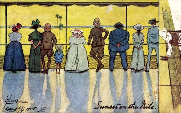 Artist Postcard Thackeray, Sunset on the Nile