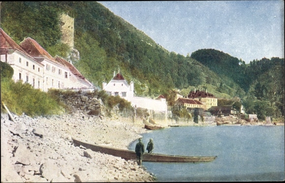 Postcard Sarmingstein St. Nikola Upper Austria, banks of the Danube