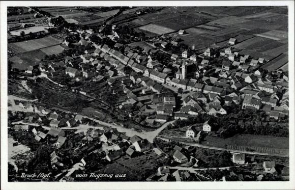 Ak Bruck in der Oberpfalz Bayern, Fliegeraufnahme