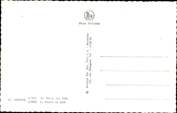 Postcard Knokke Heist Heyst Knocke sur Mer West Flanders, De Molen van Calf
