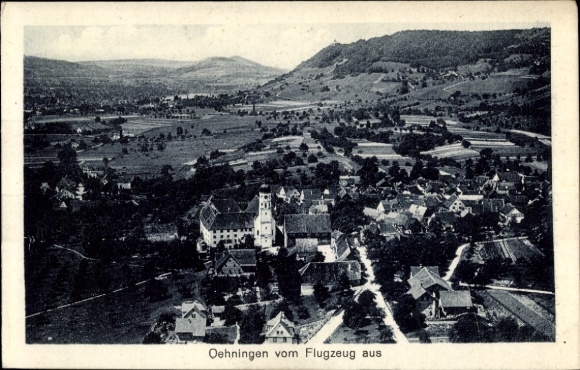 Postcard Oehningen Öhningen am Untersee Baden, aerial photograph