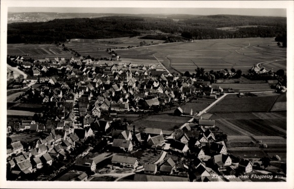 Ak Ehningen Baden Württemberg, Ehningen vom Flugzeug aus
