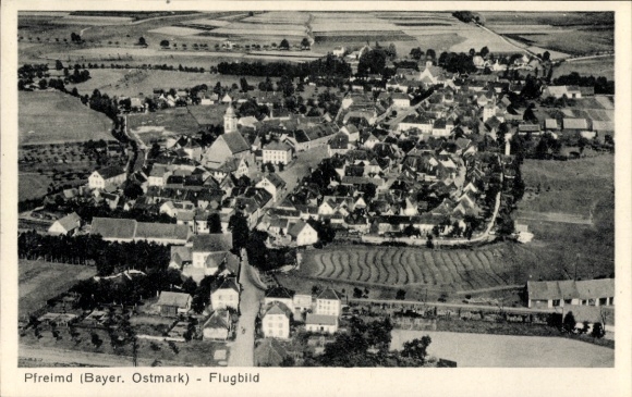 Postcard Pfreimd in the Upper Palatinate, aerial photograph
