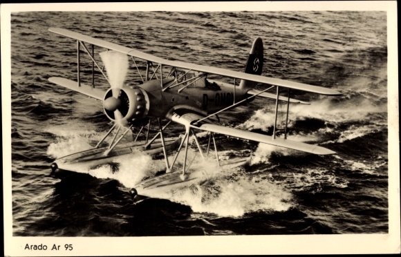 Postcard Arado Ar 95, seaplane
