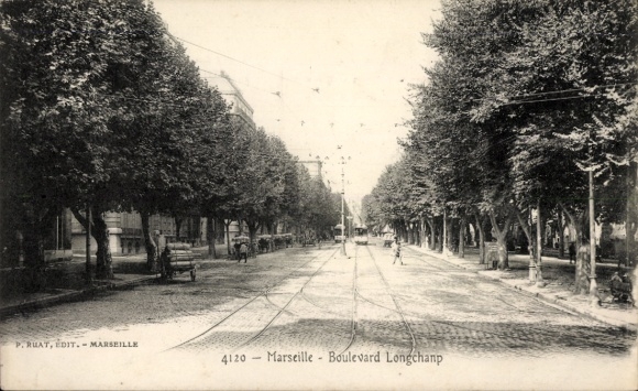 Ak Marseille Bouches du Rhône, Boulevard Longchamp