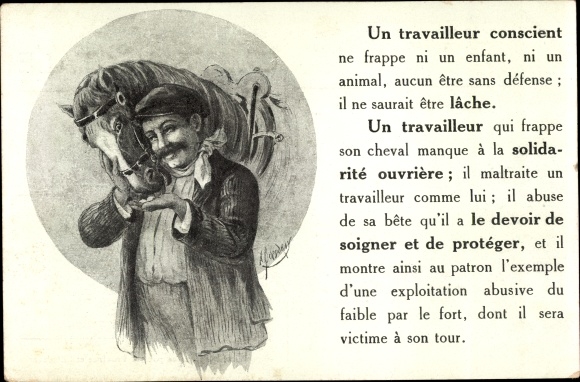 Artist Postcard A Conscious Worker, Animal Welfare Week 1927