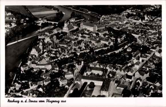 Postcard Neuburg an der Donau Upper Bavaria, aerial photograph