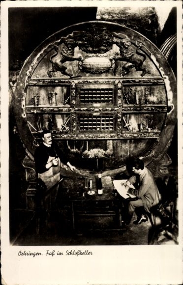 Postcard Oehringen Öhringen in Hohenlohekreis Württemberg, barrel, castle cellar