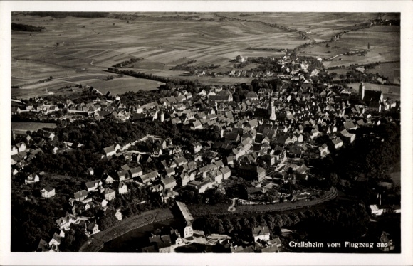 Postcard Crailsheim in Württemberg, aerial photograph