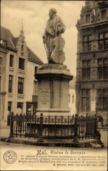 CPA Hal Brabant flamand Flandre, Statue de Servais