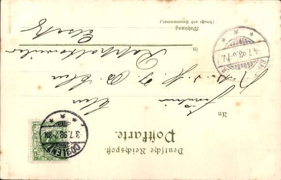 Chromo-Litho greeting from the Moselle, saloon steamer, Alf, Eltz Castle