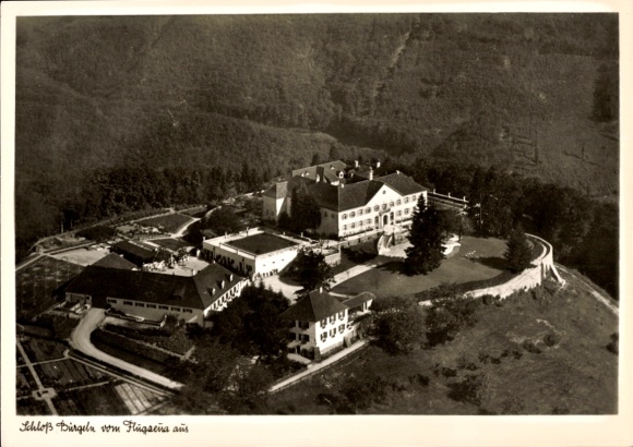 Postcard Obereggenen Schliengen in the Black Forest, Bürgeln Castle, aerial photograph