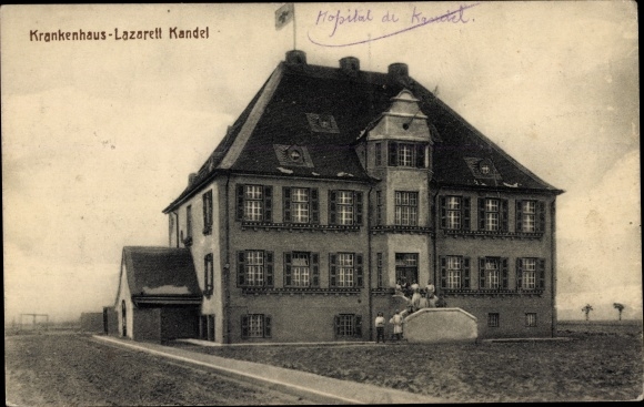 Postcard Kandel in the Palatinate Bienwald, hospital, military hospital